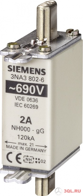 Плавкая вставка Siemens 3NA3805-6