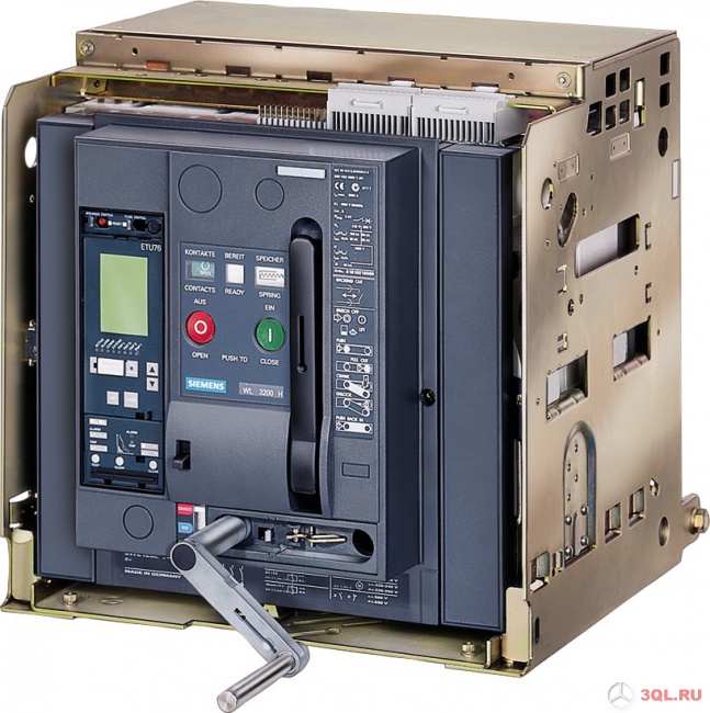 Выкатной неавтоматический выключатель Siemens 3WL1208-2AA37-5BM4-ZA61+R10+R21+S07+T40+U01