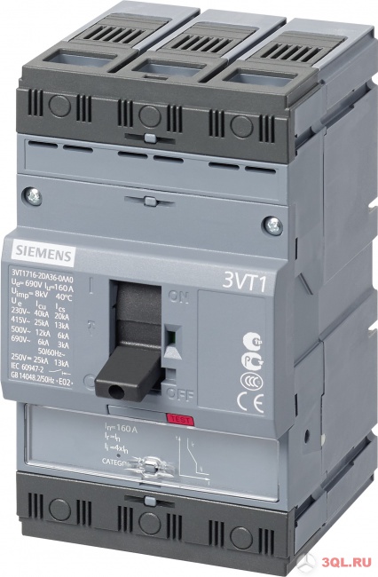 Автоматический выключатель Siemens 3VT1792-2DC36-0AA0